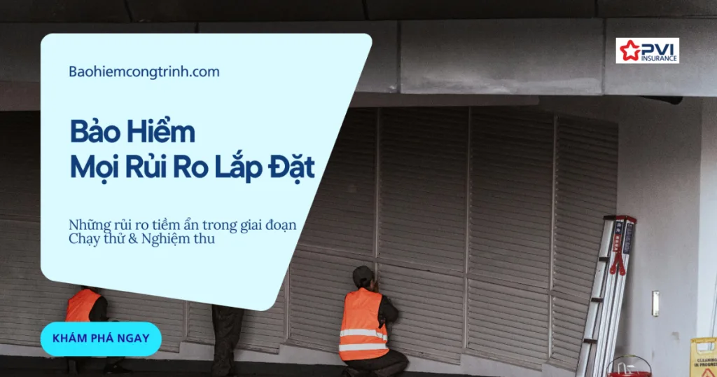 Công trường xây dựng đang tiến hành lắp đặt máy móc, thuộc phạm vi bảo hiểm mọi rủi ro lắp đặt (EAR)